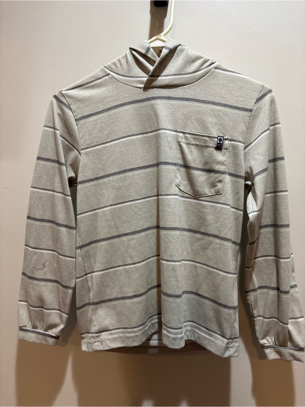Salty Crew kids Crewneck Hoodie Sweater - Cream with Gray Stripes